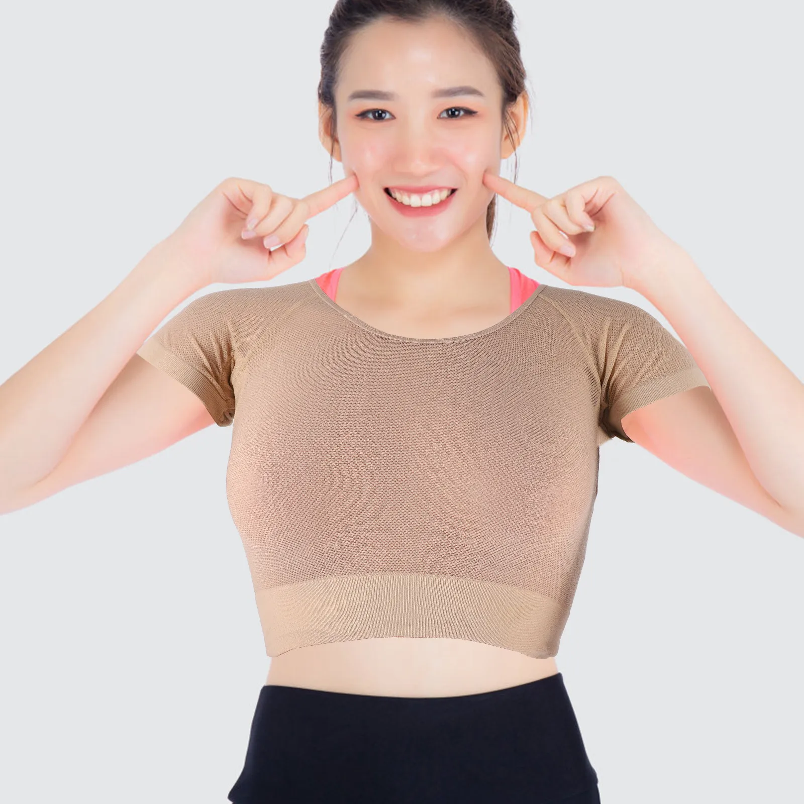 Washable Thin Underarm Vest Beige Breathable Sweat Shield Vest for Summer Outdoor Activities Birthday Gift