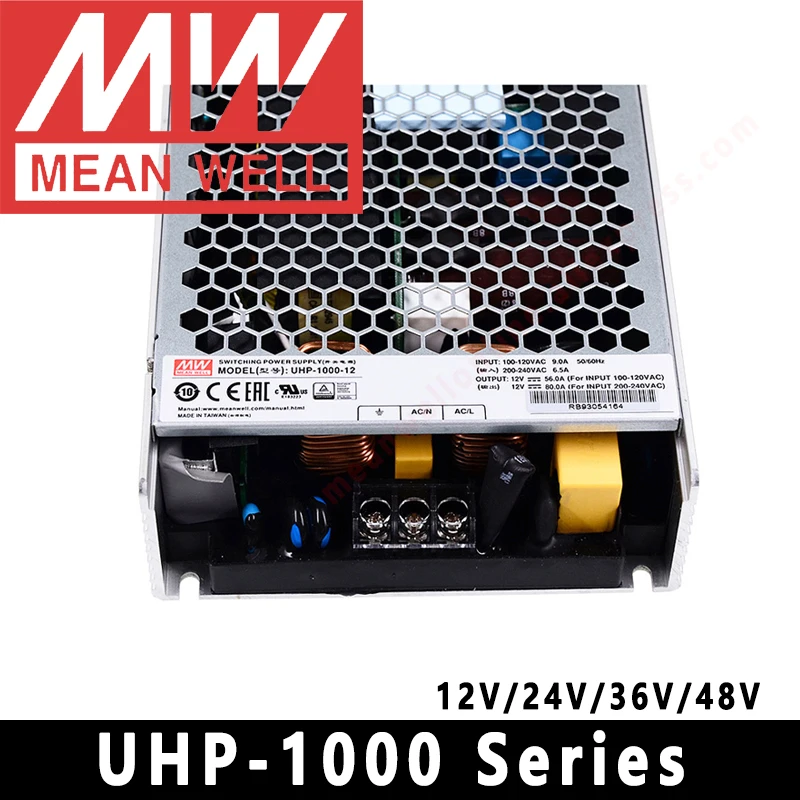 Original Mean Well UHP-1000-12/24/36/48 meanwell UHP-1000 Series 1000W Fanless design Slim Type with PFC Switching Power Supply