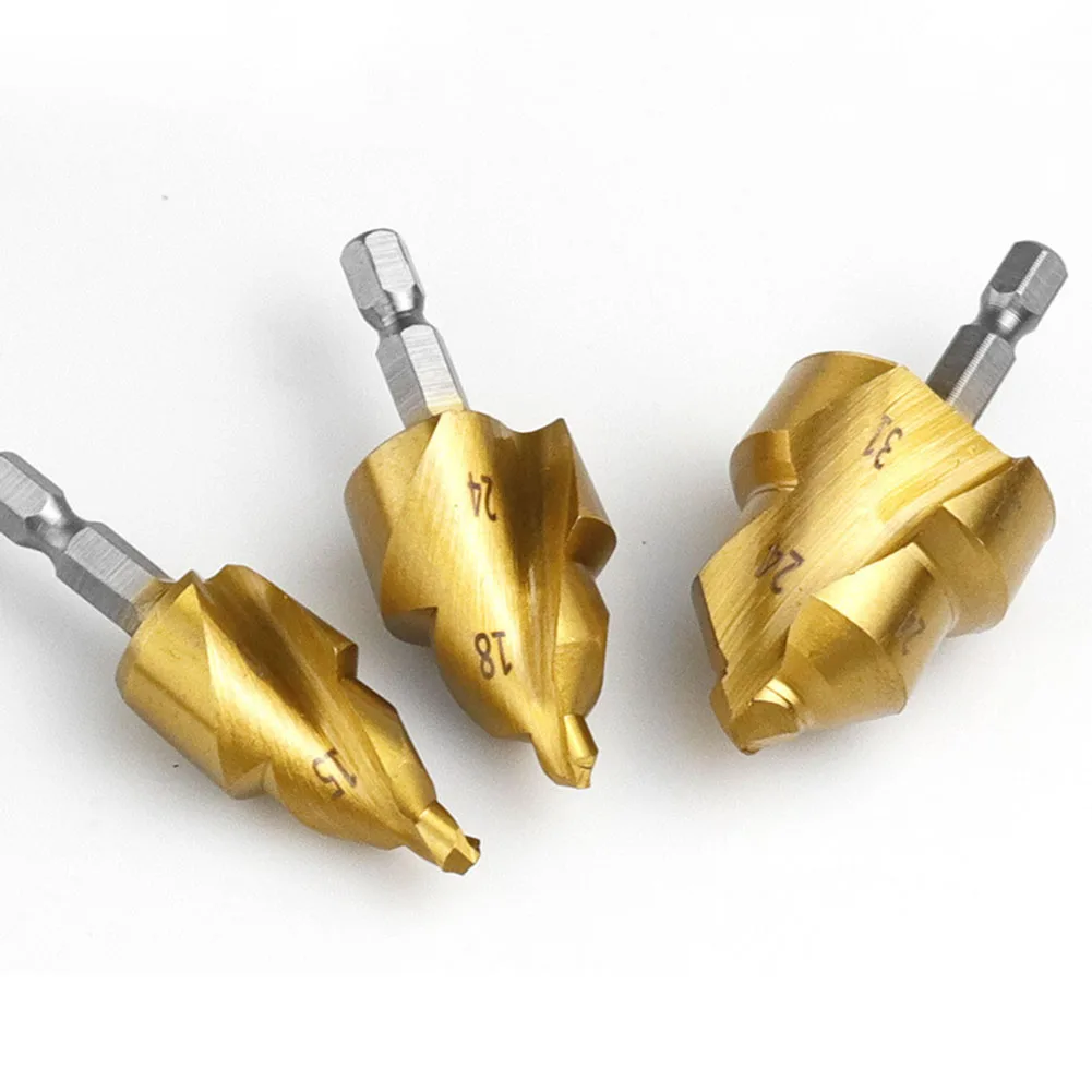 3pcs PPR Lifting Drill Bit Hexagon Shank Drill Bits For Water Pipe Expansion Punch HSS Electric Drill Power Tools Accessories