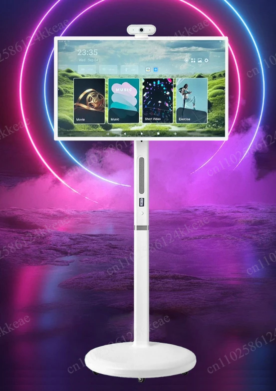 32-inch heart-shaped screen, large flat panel, wireless projection, movable TV, touch all-in-one machine