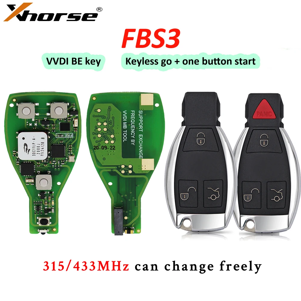 3/4 Button Original Keyless Go FBS3 VVDI BE Smart Key 315mhz 433mhz for -MB W204 W207 W212 W164 W166 W221 X164