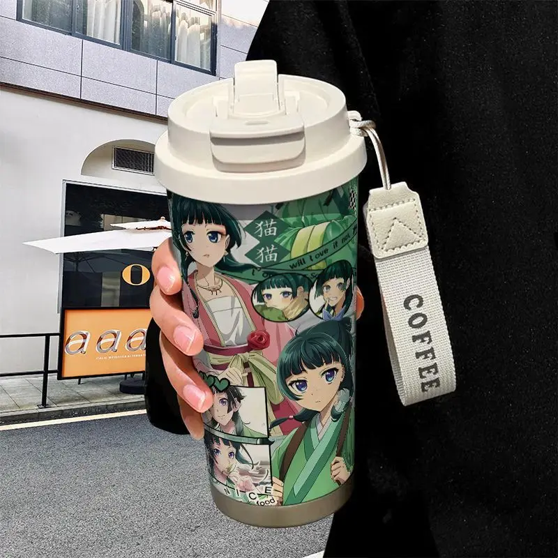 The Apothecary Diaries Mao Tasse, kreativer, persönlicher Edelstahlbecher mit großem Fassungsvermögen, tragbarer Doppeltrinkbecher für Studenten – Detail 4