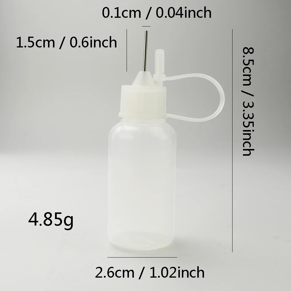 Aplicador de pegamento de punta de aguja reutilizable, botella de plástico para Quilling, papel artesanal, herramienta de álbum de recortes, piezas, 20ml, 1/2/4 JSP001-20ML