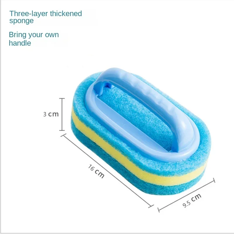 Kitchen Bathroom Toilet Cleaning magic sponge Glass Wall Cleaning Bath Brush Handle Sponge Ceramic Window Slot Clean Brush