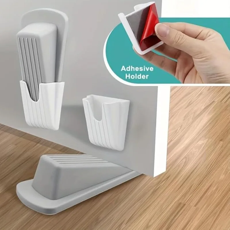 Durable Rubber Door Stopper Wedge Anti Slip Floor Stop for Indoor Use Prevents Doors from Closing Home Office School Safety
