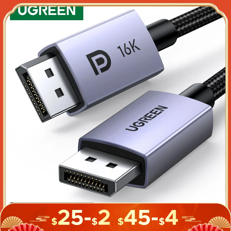 UGREEN Displayport Cable 16K 8K Video Audio Cable for Xiaomi TV Box PC Laptop Monitor Video Game DP Cable Display Port