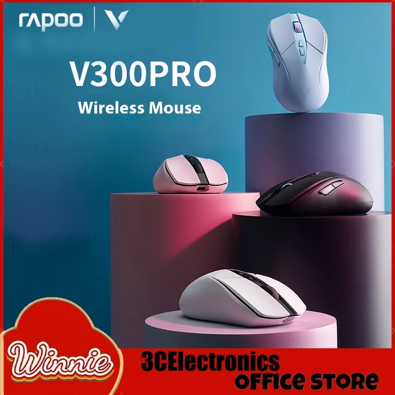 

Беспроводная мышь Rapoo V300pro Paw3395, высококлассная, легкая, под заказ, Bluetooth, Двухрежимная, для офиса и киберспорта, игровая мышь, подарки