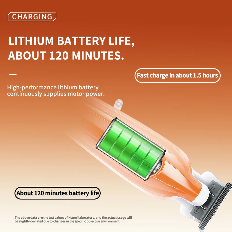 Kemei 2362 ماكينة تشذيب الشعر اللاسلكية 0 مم صفر فجوة نحت المقص التفاصيل المهنية الكهربائية إنهاء آلة القطع #3