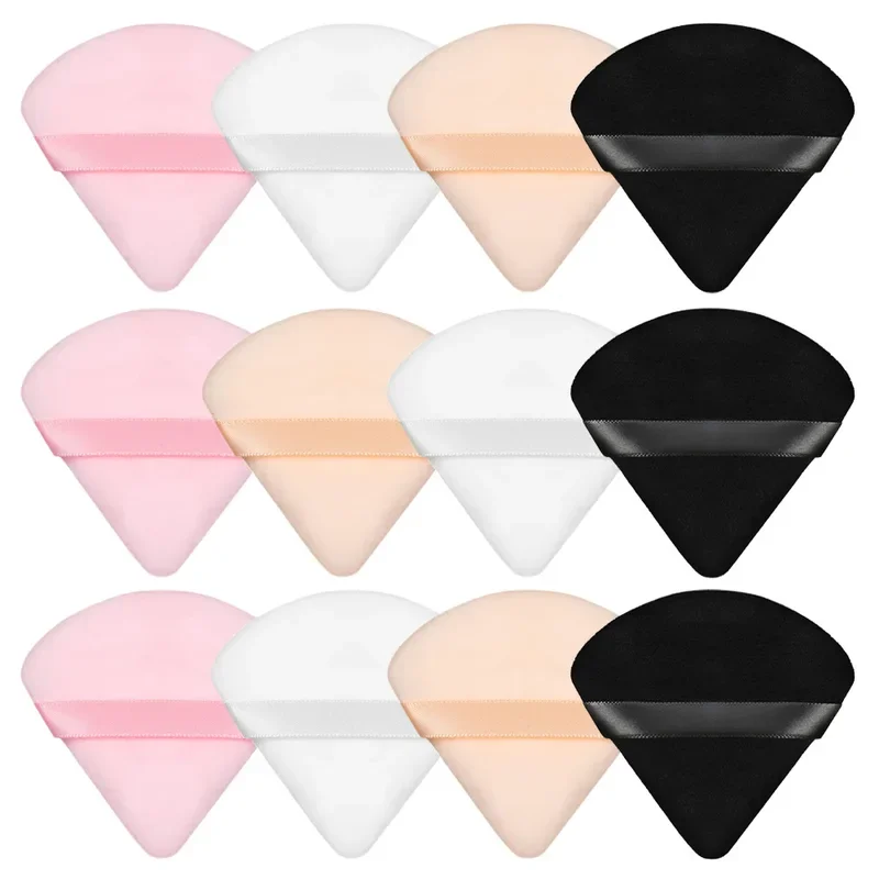 1-12 Pcs Triangle Powder Puff For Loose Powder Liquid Cosmetic Soft Plush Powder Puff Makeup Foundation Puff Makeup Tool