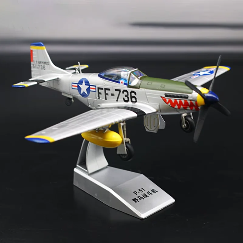 1:48 Scale P51 Mustang Fighter Aircraft Model Diecast Alloy Static Display Classics Souvenir Collection Ornaments Toys Gifts