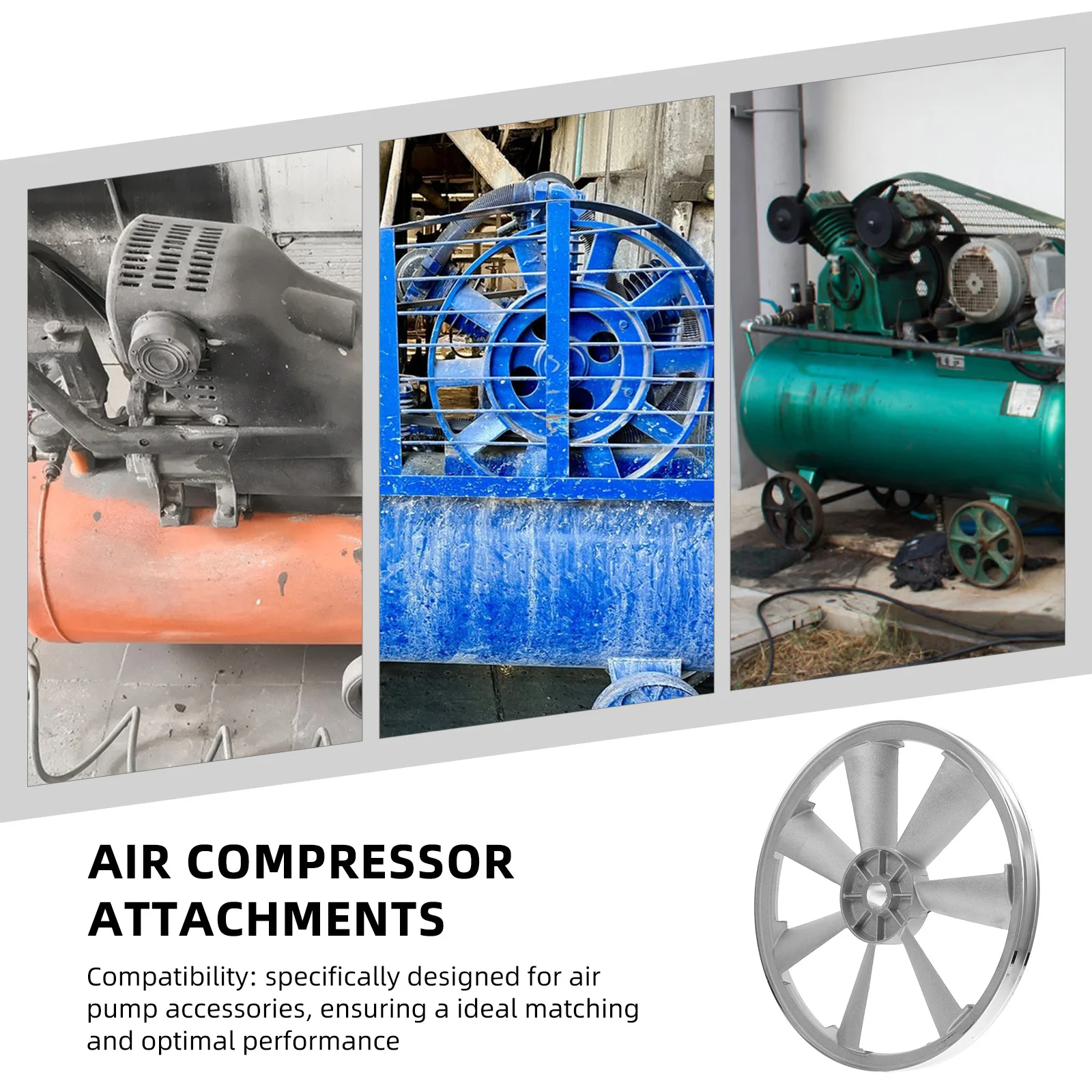 Acessórios para compressor de ar, polia de alumínio com ranhura única, transmissão estável, peças de bomba de ar compatíveis com eficiência