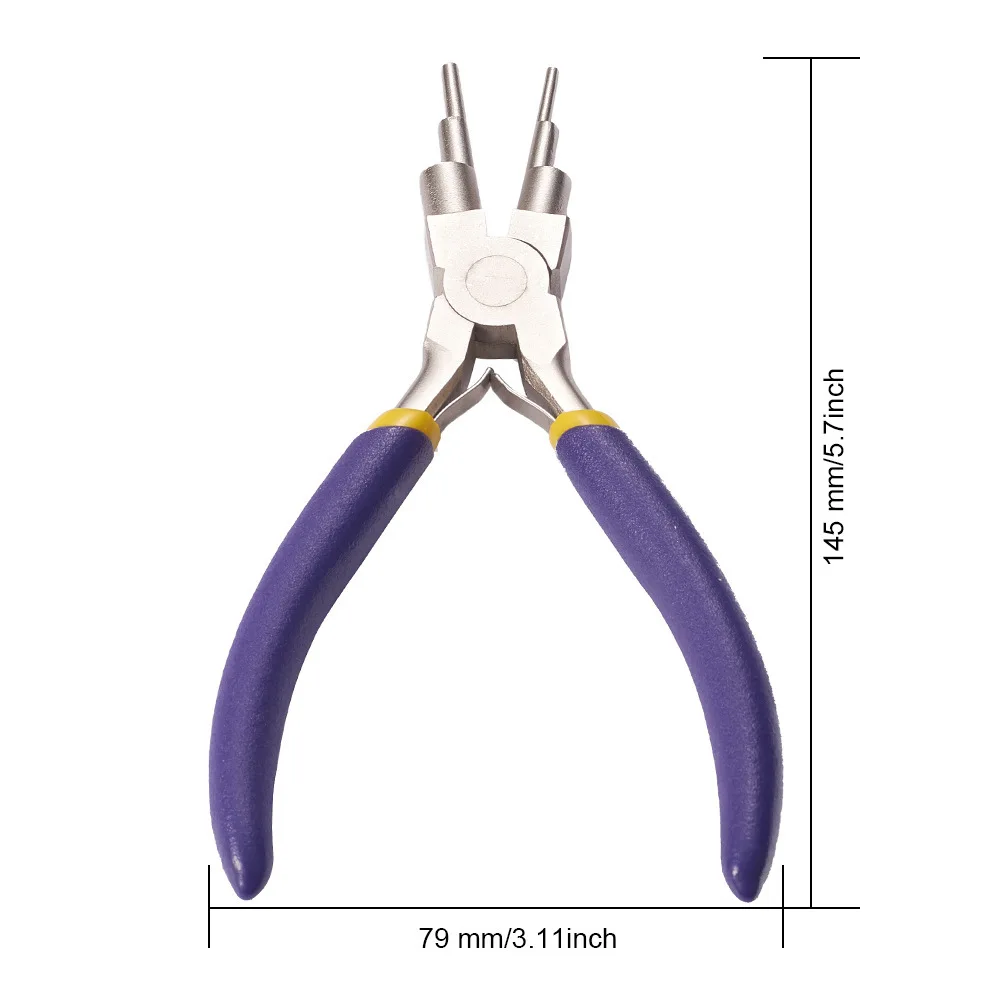 6 in 1 Wire Bending Pliers Guardrail Pliers Wire Ring Forming Pliers for 2-9mm Rings and Jump Rings Jewelry Making Tool