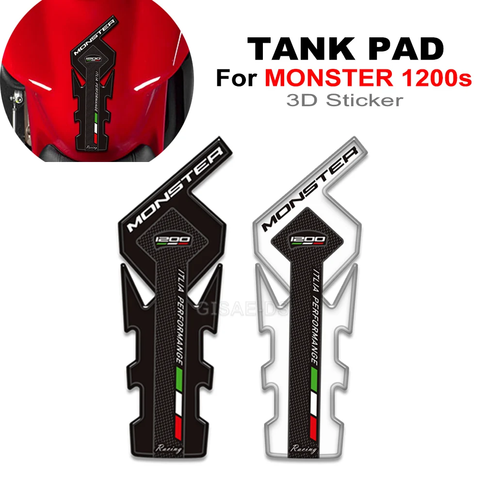 Autocollants de moto 3D pour DucSauMonster 1200 S R 1200 S, coussretours précieux, poignées, décalcomanies, gaz, mazout, kit de protection du genou, TankPad