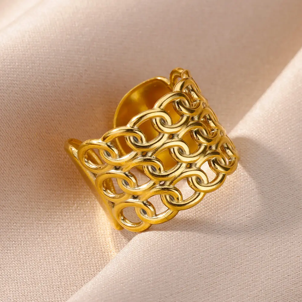 

316L Stainless Steel Rings for Women Gold Color Never Fade Luxury Classic rings wedding couple rings Jewelry Free Shipping