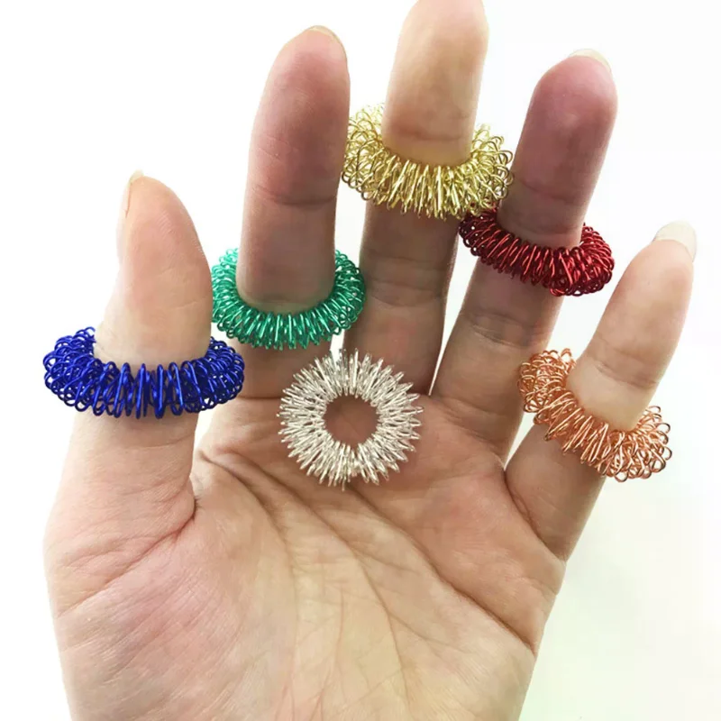 5Pcs Acupressure Finger Massage Ring Health Care Set Home Hand Finger Relax Massage Care Tools
