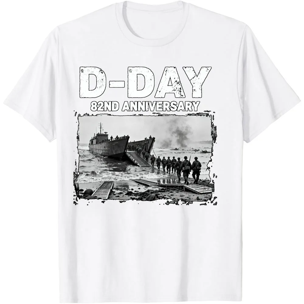 82nd Anniversary Commemoration Theme of The Normandy Landings - D-Day T Shirt Men Clothes Clothes Oversized Tops view 3