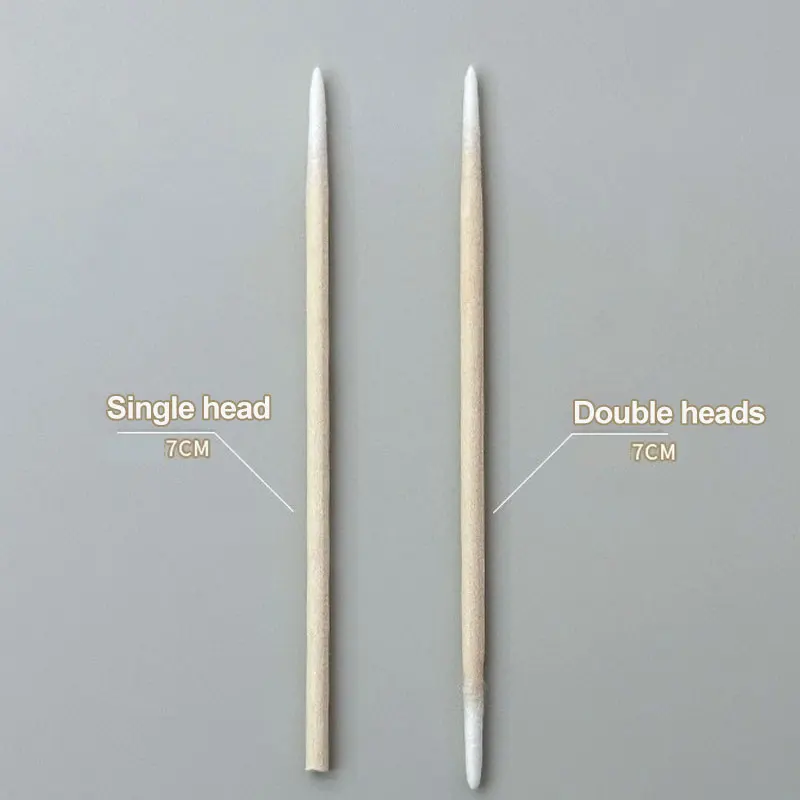 100 pièces ongles bois écouvillon propre bâtons bourgeon pointe en bois coton tête manucure détail correcteur dissolvant de vernis à ongles outil d'art des ongles