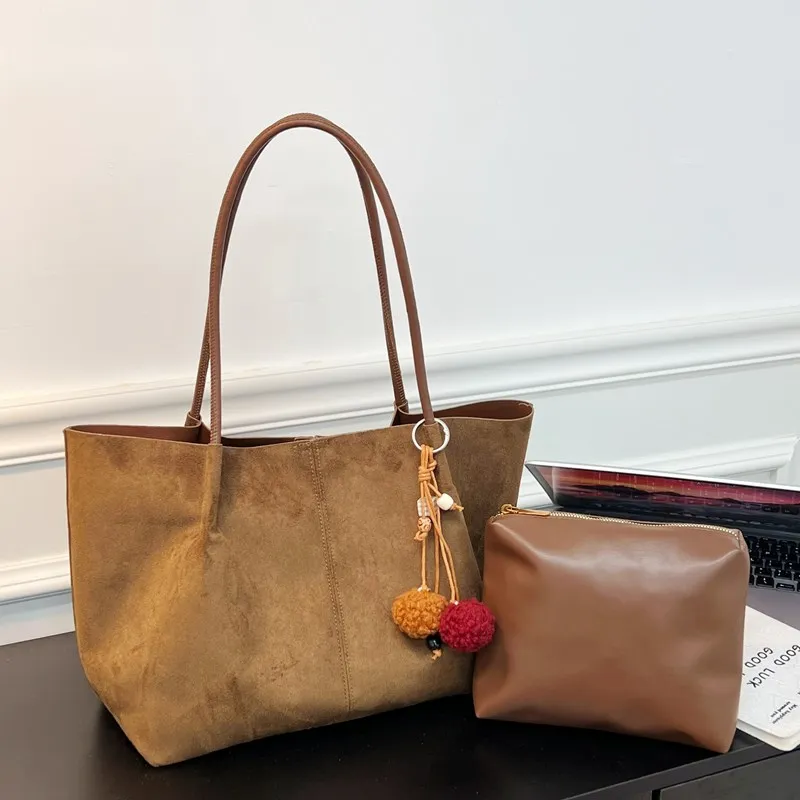 

Autumn Winter New Arrival Casual Retro Single oulder Commuter Bag Faionable Large Capaci Lazy Sle Women's Tote Bag Faux Suede