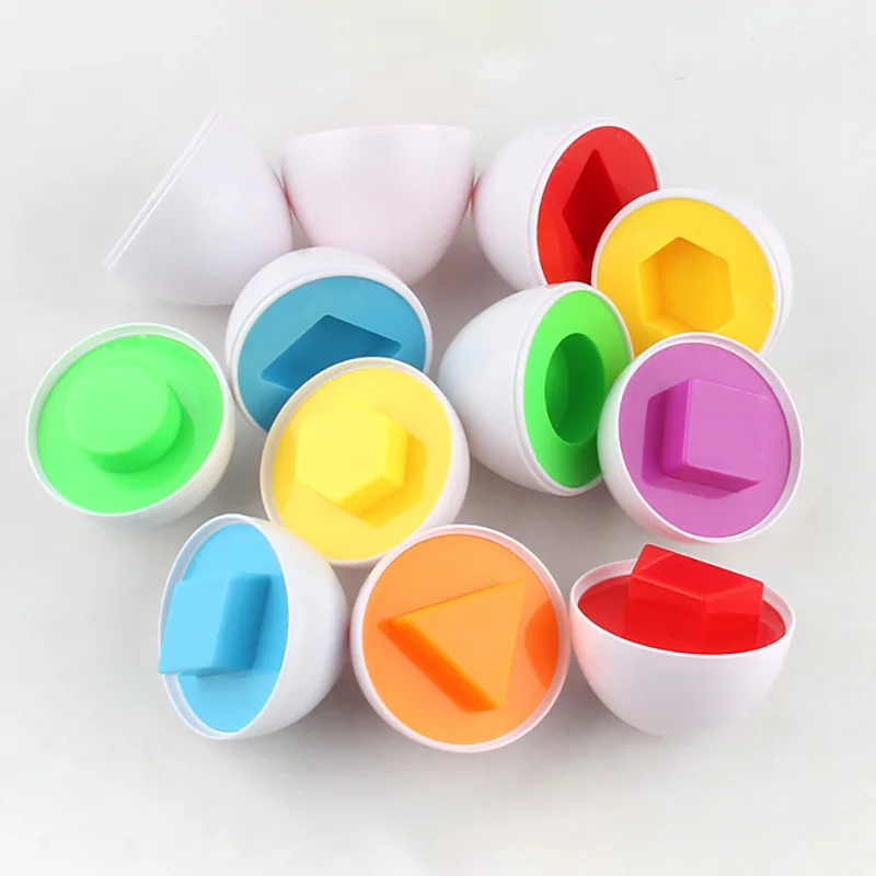 6Pcs Baby Learning Educational Toy Smart Egg Toy Games Shape Matching Sorters Toys Montessori Eggs Toys For Kids Children 2 3 4T