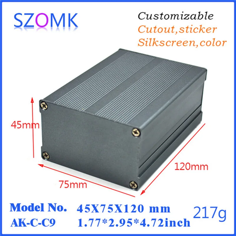 Aluminum extrusion enclosures 10Pcs /lot which be designed to PCB and electronics device aluminum case