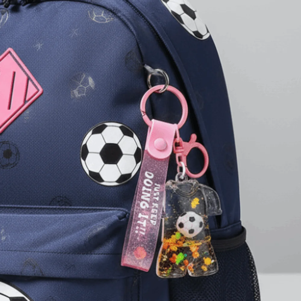 Pendant Football Jersey Quicksand Bottle Candy Color Transparent Soccer Kit Key Chain Flowing Mini