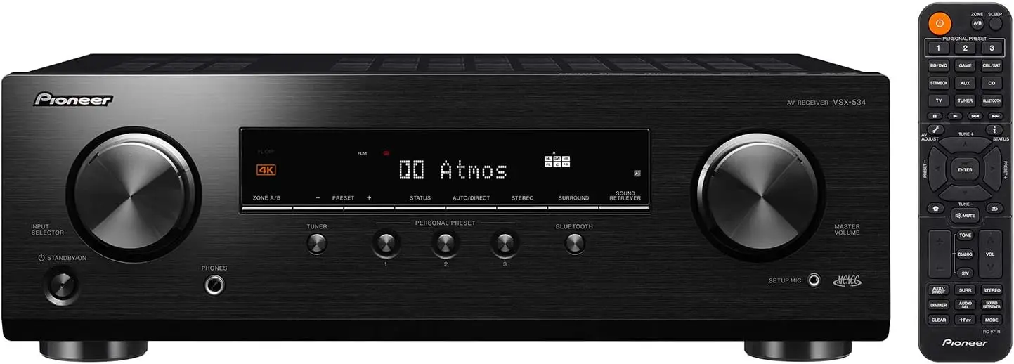 

Home Audio Smart AV Receiver 5.2-Ch HDR10, Dolby Vision, Atmos and Virtual Enabled with 4K and Bluetooth