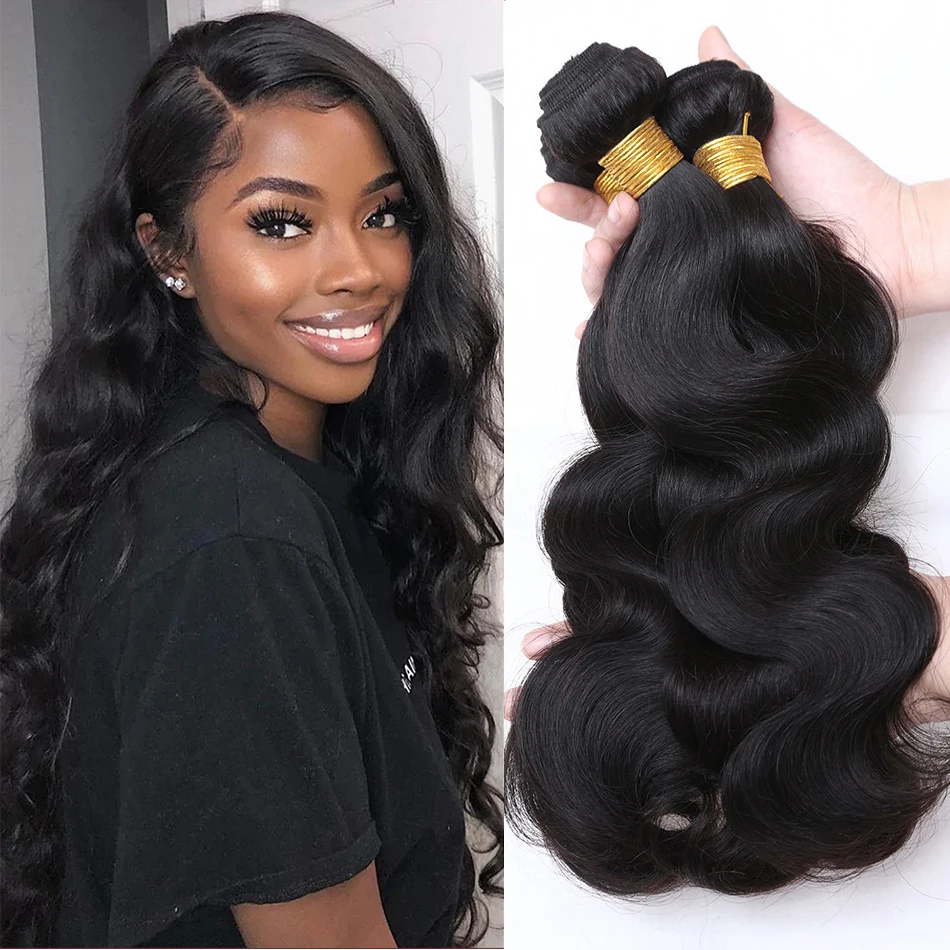 12A Brazilian Body Wave Bundles 100% Unprocessed Virgin Hair Raw Hair Extensions Human Hair Weave Bundles Deals Natural Black