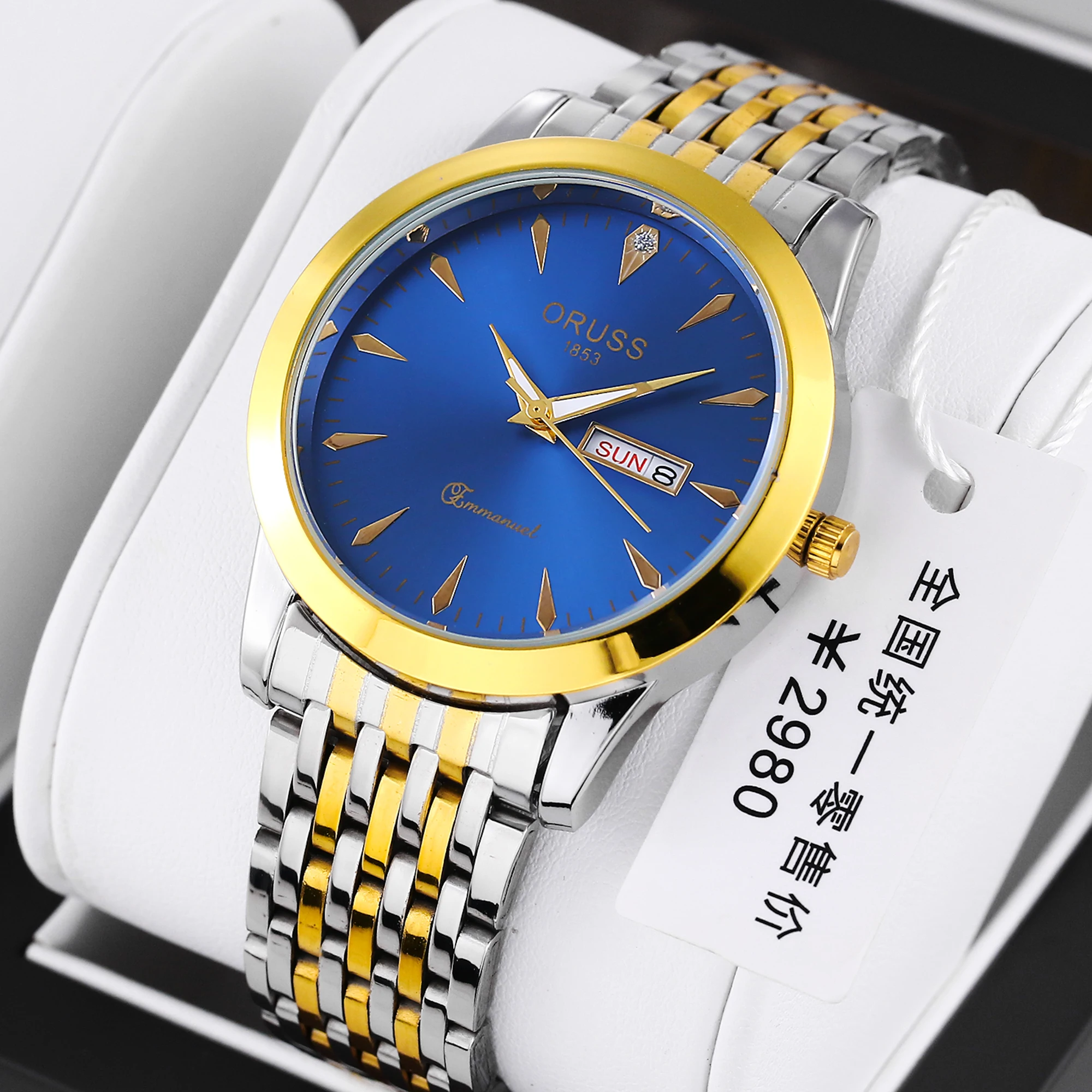 ORUSS Brand Luxury Quartz Watches for Men Luxury Luminous Pointer Watch Fashion Business Waterproof Stainless Steel Wrist watch