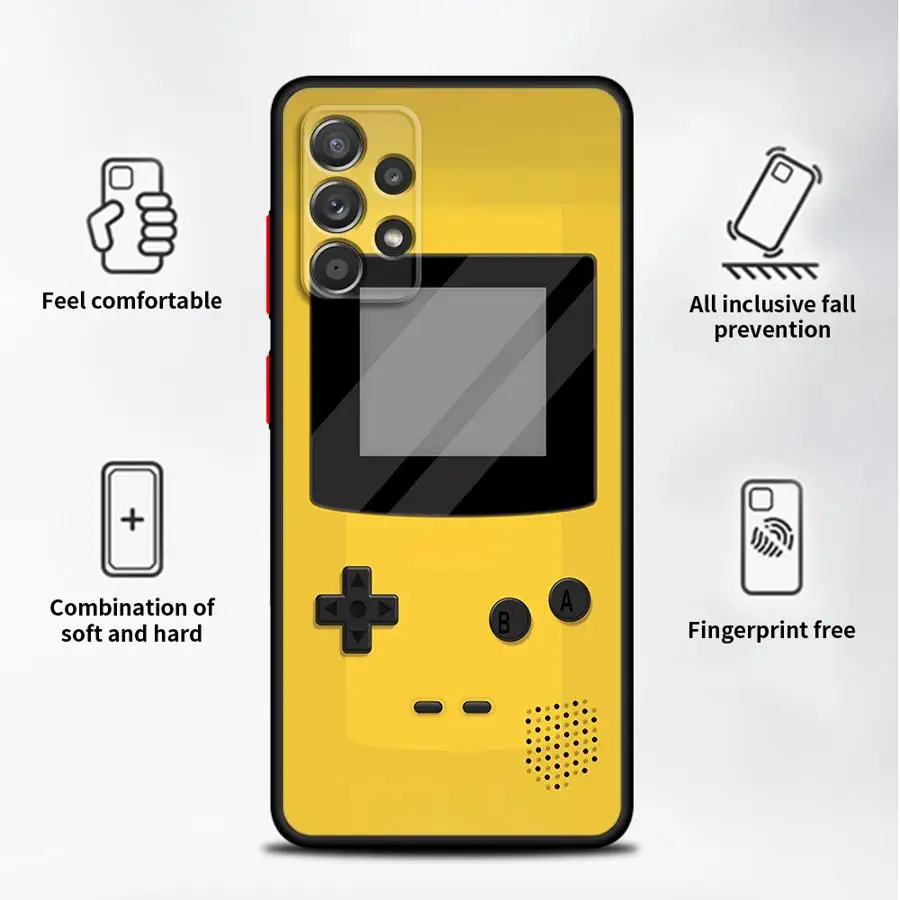 عودة غطاء الهاتف حقيبة لهاتف سامسونج غالاكسي A36 A21s A25 A26 A34 A52 A56 A35 A33 A24 A53 A54 A73 الأصفر لعبة وحدة التحكم