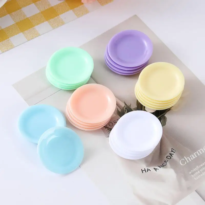 Dollhouse Mini Food Plates Dollhouse Simulation Dining Plate Dolls House Kitchen Accessories Pretend Play Toys 20pc/lot