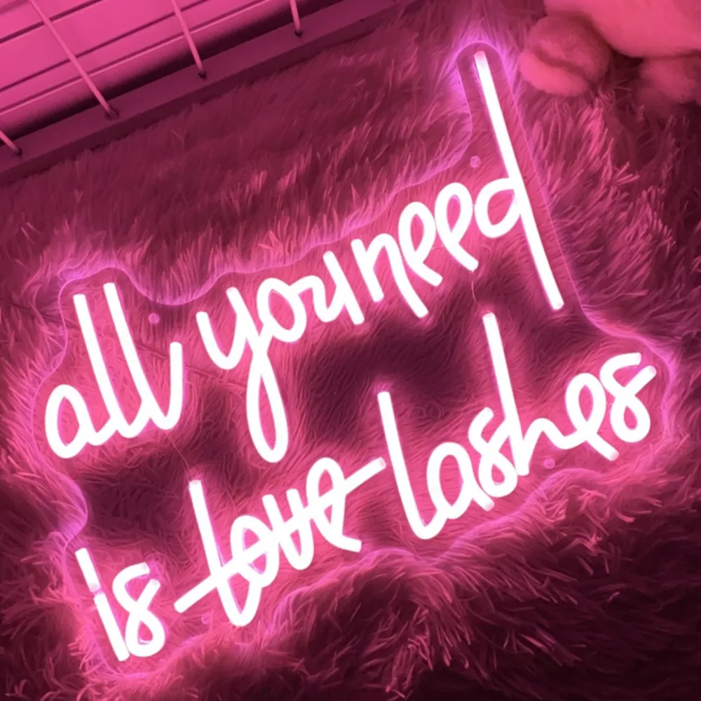 

Neon Led Sign All You Need is Love Lashes Neon Light Wall Art Decoration Lashes Room Decor Beauty Salon Signboard Neon LED Lamp