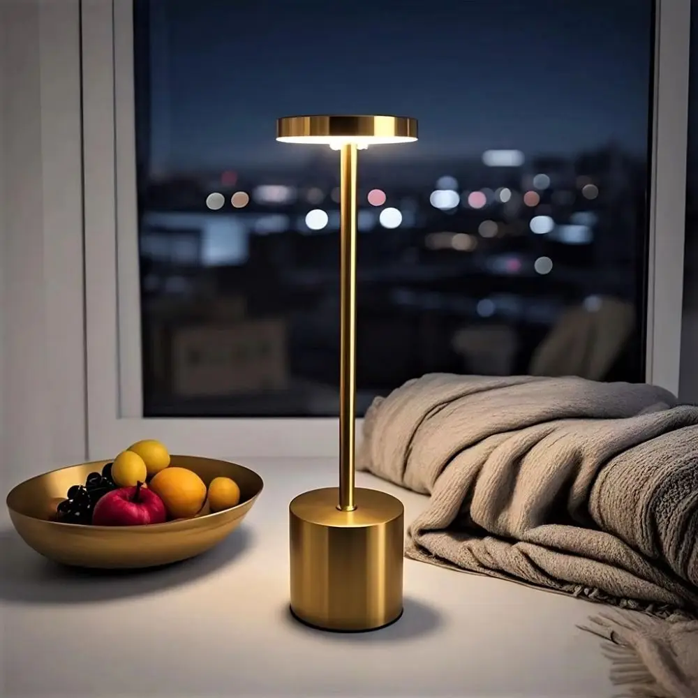 ثلاثة ألوان LED الجدول مصباح الجسم المعدني ستبليس يعتم اللمس الاستشعار مصباح USB قابلة للشحن نوع C قابلة للشحن #6