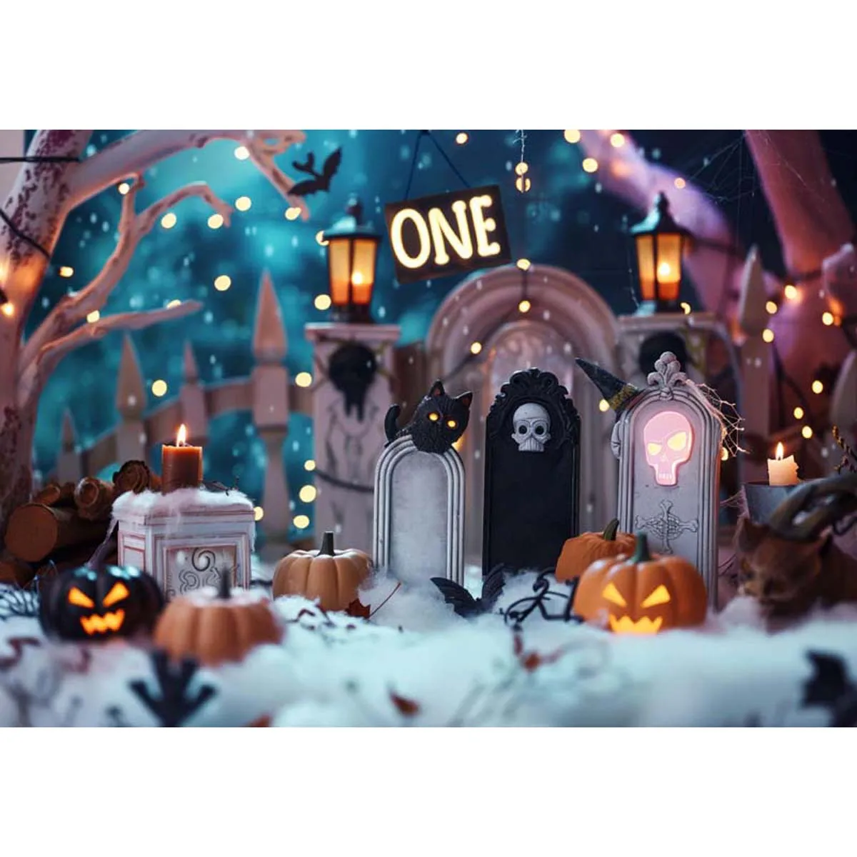 

Allenjoy Halloween Happy 1st Birthday Backdrop