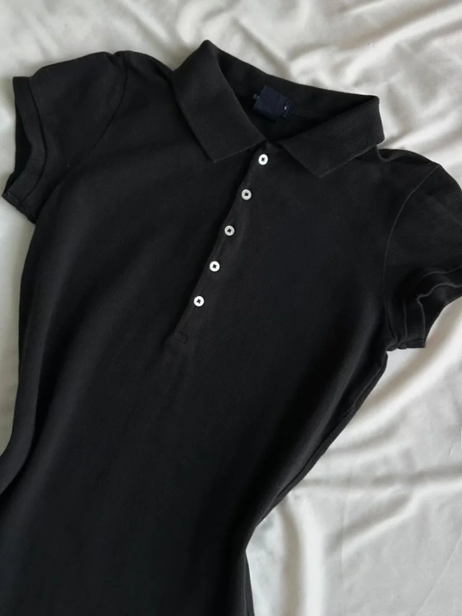 Original Bla Collar ort Sve Dr College Sle American Retro Vintage Kleidung Hohe Taille A-Linie Baumwolle Sommer D...