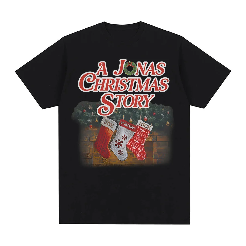 A Jonas Christmas Story Tee 2025 Jonas band's Same Style Tee-shirt Harajuku High Quality 100%Cotton Christmas Day costumes