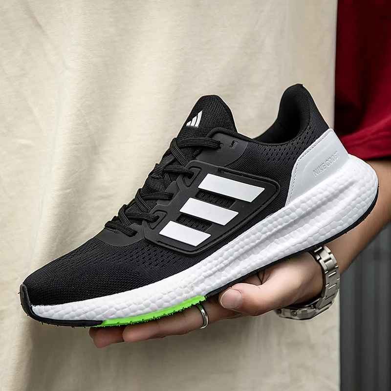 

2025 New Summer Lightweight High Quality Three Bars Mesh Popcorn Sports Running Shoes Couple Style36-45 Breathable Comfortable