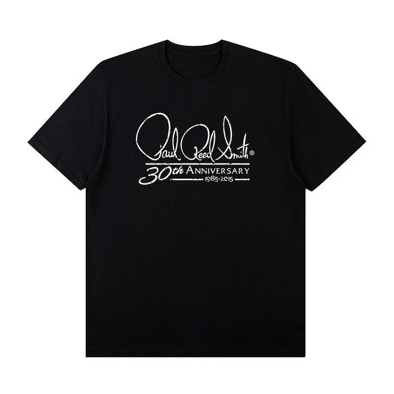 PRS الغيتار الكهربائي الطرفية نمط جولة الرقبة روك تي شيرت قصير الأكمام القطن الفرقة الرصاص المغني عازف الجيتار ممارسة تي شيرت