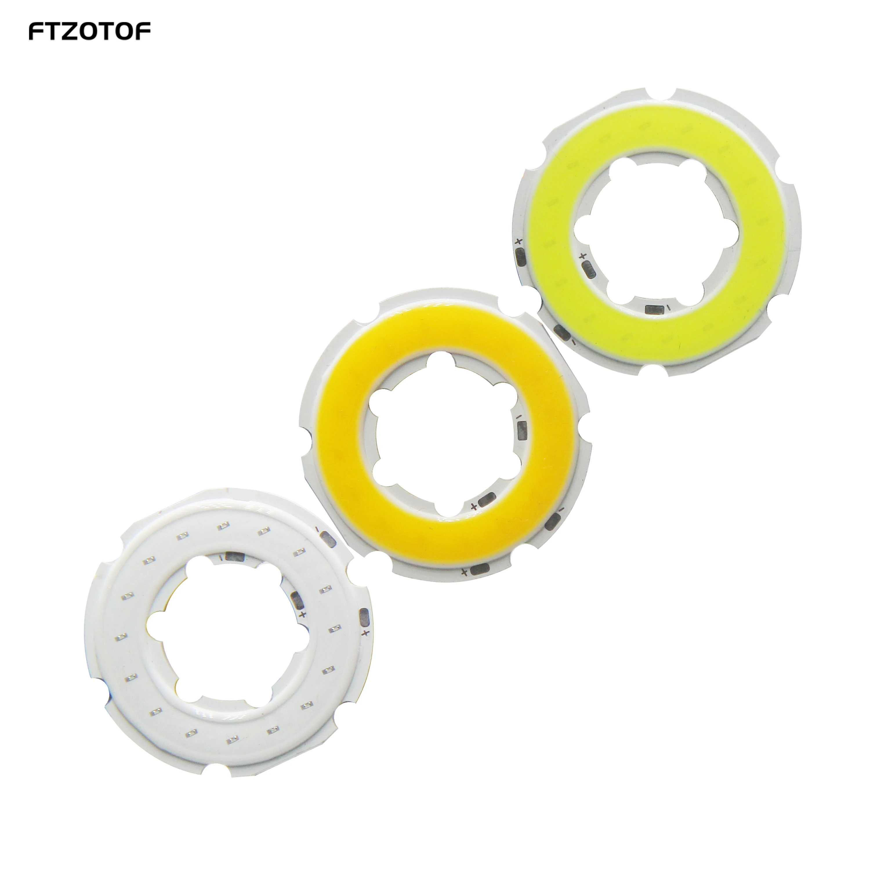 Ftzotof cob-ラウンドイヤリング電球,12v dc,3w,天使の目,30mm,ウォーム,クール,ホワイト,ブルー,DIY装飾ランプ