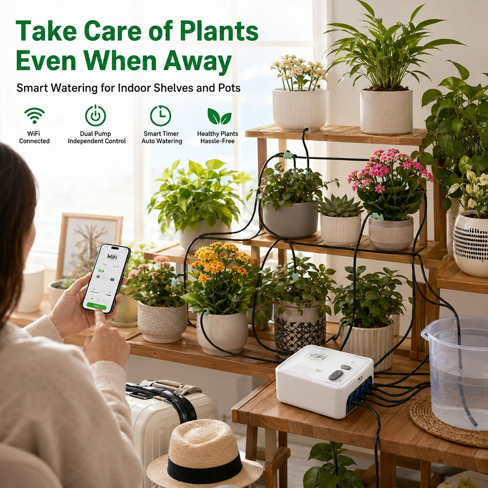 SIHAO WIFI Intelligent Dual Pump Automatic Garden Watering Machine Mobile Remote Control Balcony Gardening Irrigation Device
