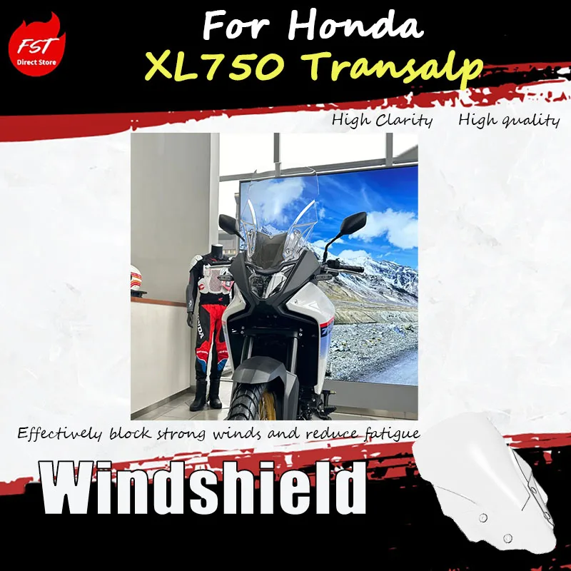 

Для Honda XL750 Transalp модифицирован дефлектор переднего ветрового стекла, чтобы приподнять переднюю часть мотоцикла и добавить ветровое стекло.