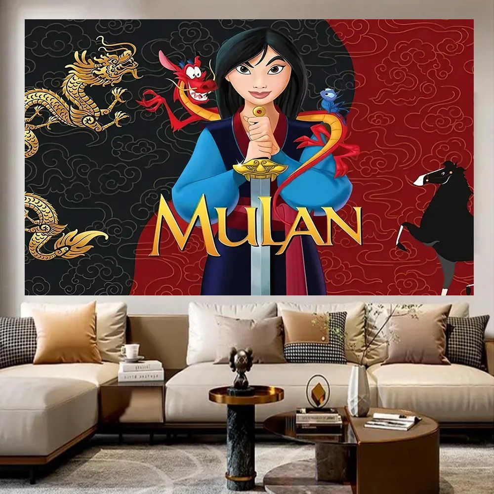 Disney Mulan Animation Mushu Photography Backdrop Princess Birthday Party Decoration Banner Customize Photocall Background