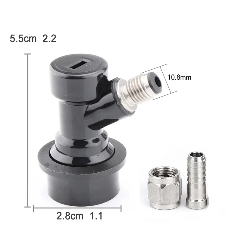 Ball Lock Disconnect Set,Home Brew Keg Liquid/Gas Dispenser,Corny Cornelius Keg Connector With Push-In Fitting & Swivel Nuts