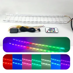 Waterproof RGB LED Light For Car LED DRL LED Daytime Running Lights Colorful LED Strip Flowing Yellow Turn Signal Lights