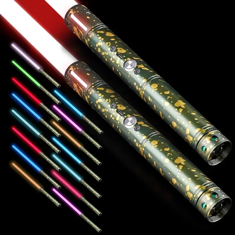 funny gift:79cm metal 15-color pixel sabre laser sword,2-in-1 stretch camouflage rgb lightsabers,luminous role-playing kids toys