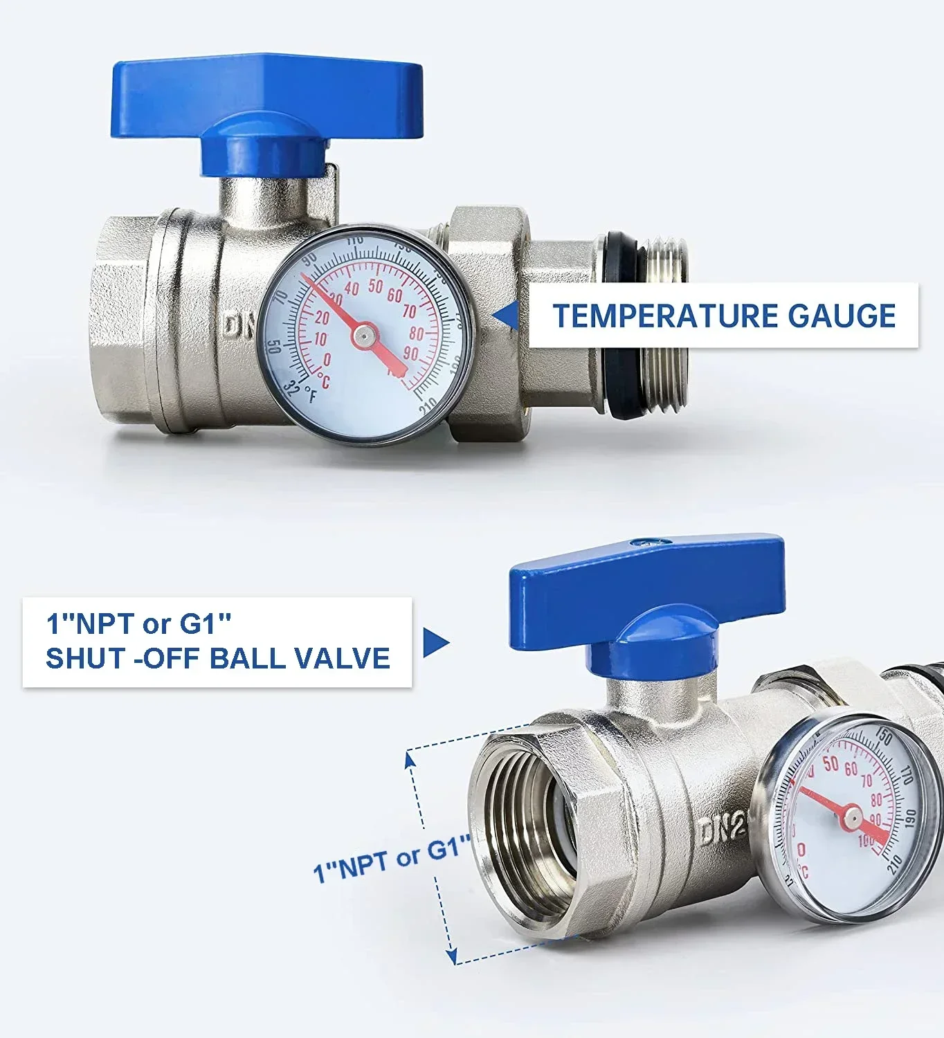 Stainless steel floor hot manifold kit, including 3/4 "* Φ 16mm and 3/4" * Φ 20mm brass adapters for hydraulic radiant heating