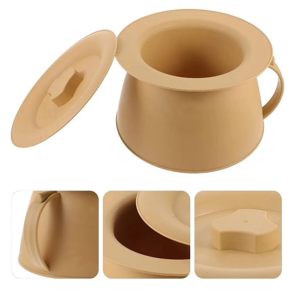 Durable 1.5L Chamber Pot Leak-Proof Thickened Portable Urinal with Lid Plastic Bedpan Outdoor