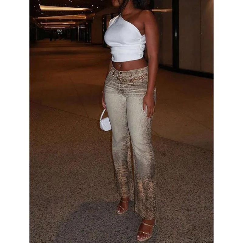 المرأة Street Sle White oulder-baring ort Fit irt M 57437 Faionable رداء علوي كاجوال مادة البوليستر سبعة أرباع Sl... #5