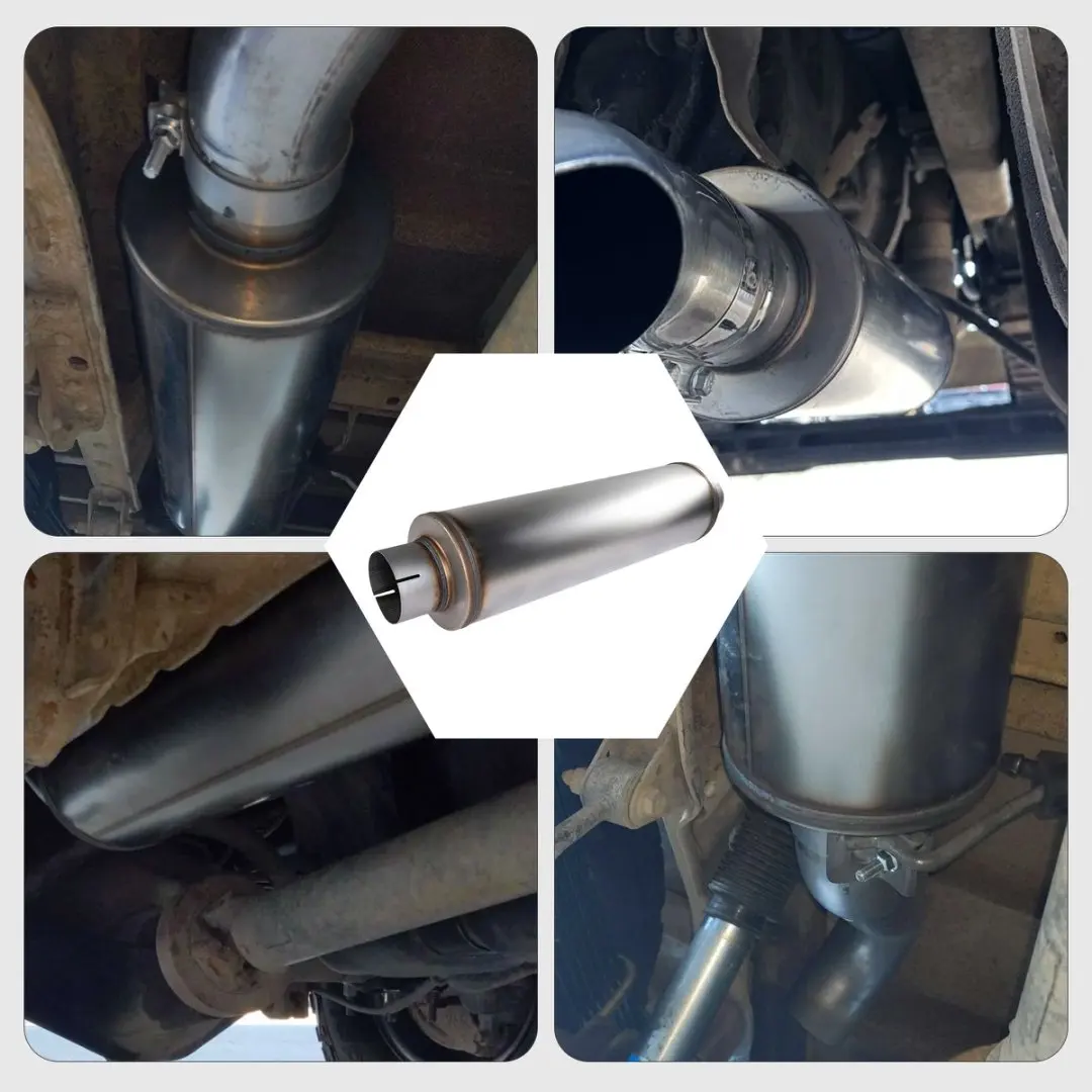 

Exhaust Muffler Universal Stainless Steel Muffler Tip Straight-Through Performance for Cars Trucks, Overall Length 30"