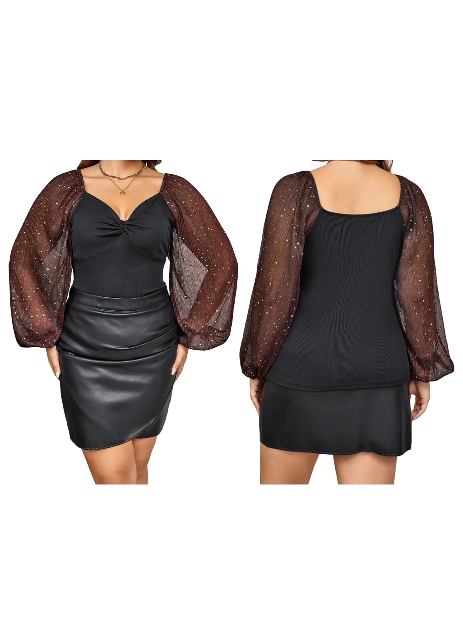 

Women s Fall Plus Size Blouses Ladies Navy Blue Long Sleeve V-Neck Lace Trimmed Shirts with Floral Embroidery