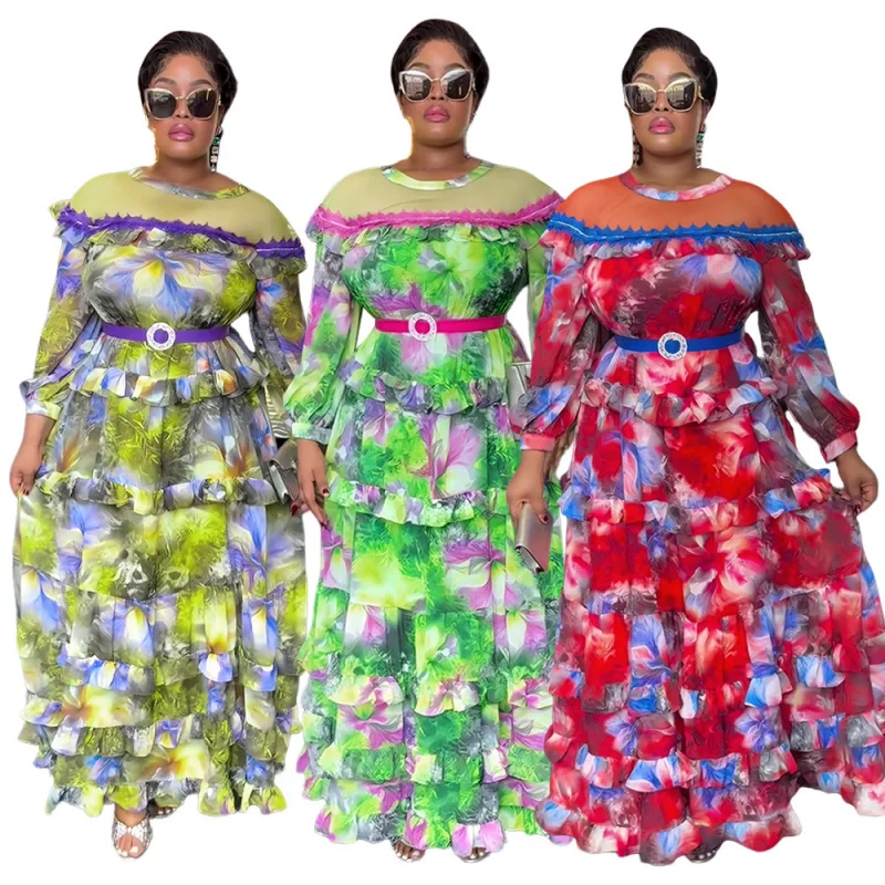 

Elegant African Dresses for Women Plus Size Turkey Wedding Party Long Dress Dashiki Ankara Lace Outfits Robe Africa Clothing
